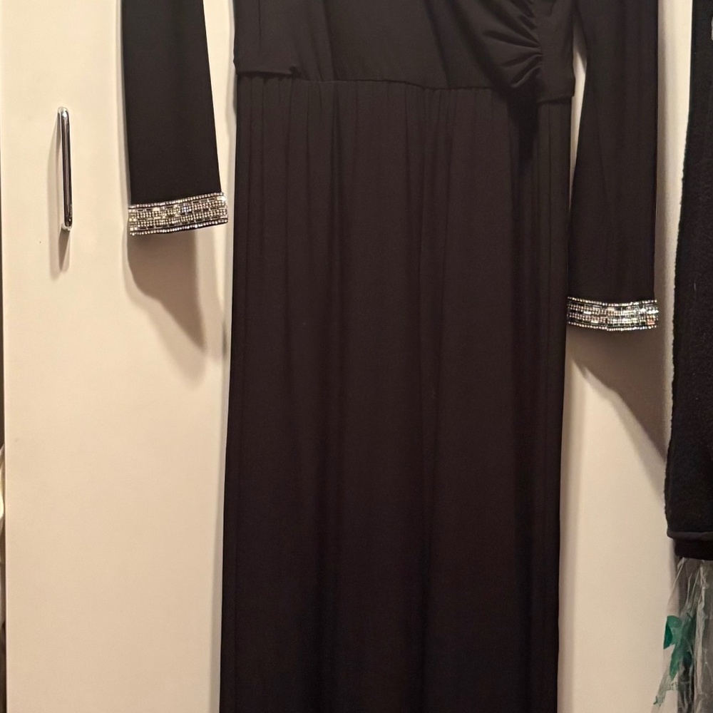 Black jumpsuit w/rhinestones